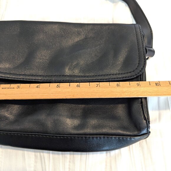 GIANI BERNINI BLACK SHOULDER LEATHER BAG VINTAGE IN GREAT CONDITION - Picture 5 of 12